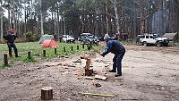 03-Joe shows his wood chopping skills at Ditchfields